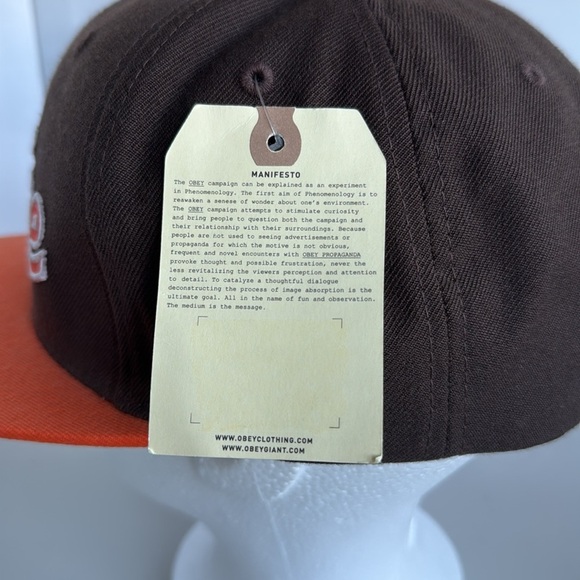 NWT Obey Brown and Orange Posse Snapback Hat Cap Wool Blend - Picture 7 of 9